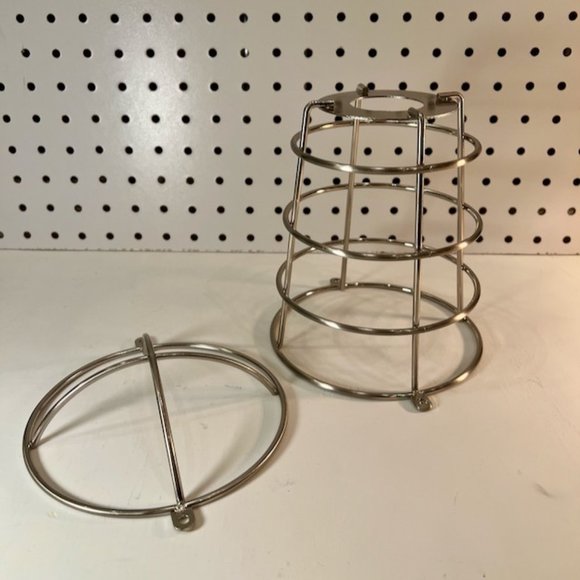 Brushed Nickel Metal Cage Pendant Light Shade - Picture 1 of 2